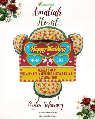 Karangan Papan Bunga Pernikahan di Wanagiri